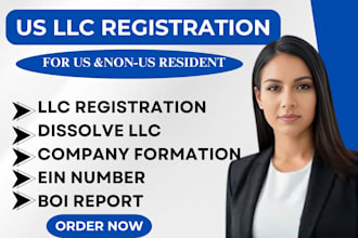 do llc registration obtain ein number file bio report for us and non us resident