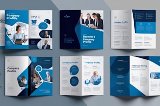 design company profile, brochure business proposal, booklet with pamphlet design