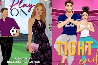 illustrate romance book cover, sport and fantasy romance ebook cover, amazon kdp