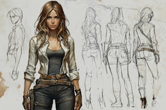 design digital sketch and line art illustration