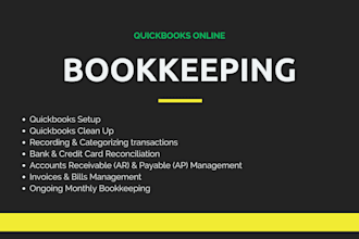 do quickbooks online bookkeeping, setup and clean up