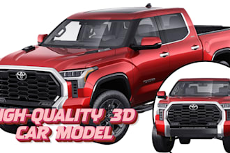 design a custom 3d car for games or animation