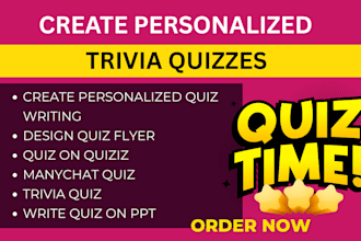 create or write a personalized quiz questions for you