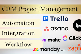setup monday com clickup monday expert crm automation asana trello intergromat