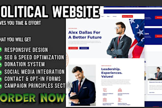 build modern political campaign website notary lawyer and election website