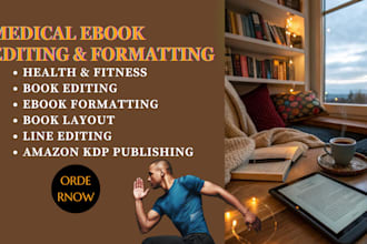 edit and format medical ebook, amazon kdp medical book formatting fitness ebook