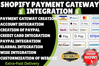 setup payment gateway wise stripe klarna paypal sizzle square for shopify store