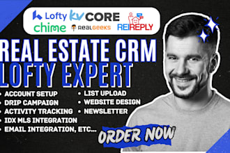 set up a lofty idx mls website with CRM and automation features