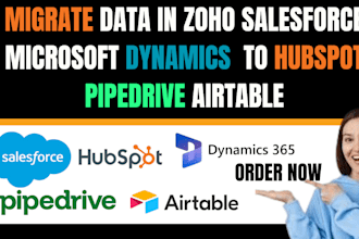 migrate data in zoho salesforce microsoft dynamics to hubspot pipedrive airtable