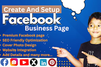 create your facebook business page, optimize and set up all social media