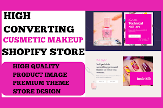 design a high converting cosmetics shopify store makeup store skincare website