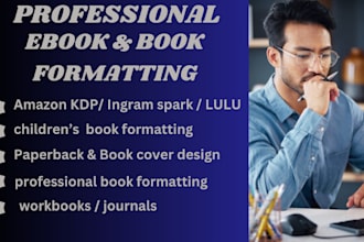 do ebook formatting and paperback formatting, online course content