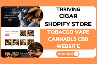 design thriving cigar shopify store tobacco vape cannabis cbd website