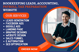 generate bookkeeping leads, accounting, payroll, tax preparation website