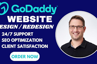 design or redesign godaddy website ecommerce store and develop responsive site