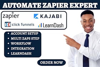 setup zapier kajabi learndash podia clickfunnel kartra circle integration crm va