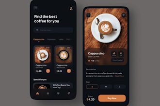 develop coffee shop app, food ordering app, restaurant app, delivery app