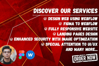 design or develop a responsive website using webflow or figma to webflow