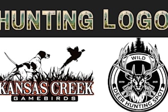 design hunting, fishing, outdoor, adventure logo