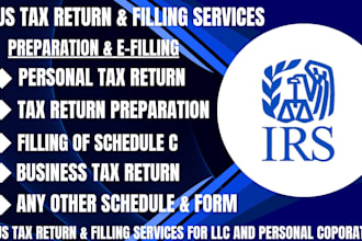 prepare and file US tax returns for llc and personal corporate