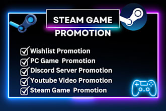 steam game promotion, steam game wishlist game promotion, game marketing steam
