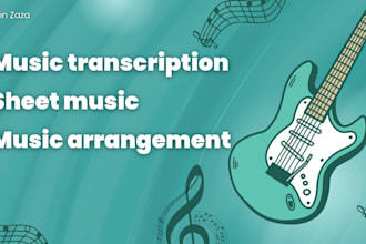 do accurate music transcription, sheet music and arrangement