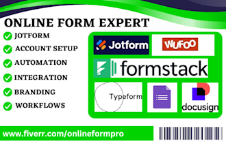 create typeform jotform google forms formstack wufoo automation integration VA