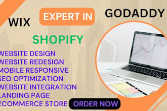 website redesign wix godaddy migrate shopify real estate social graphic design