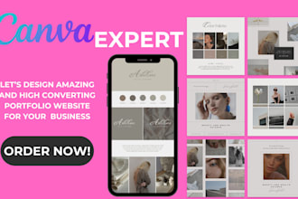 design ugc portfolio, canva website, canva landing page, social media posts