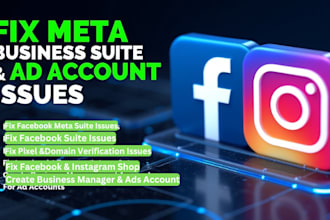 fix or setup facebook ad account meta business manager suite and pixel issues
