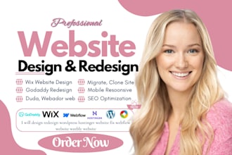 design redesign wordpress hostinger website fix webflow wix duda weebly website
