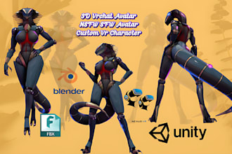 3d vrchat avatar designer, sfw nsfw custom VR characters, vroid unity rigging