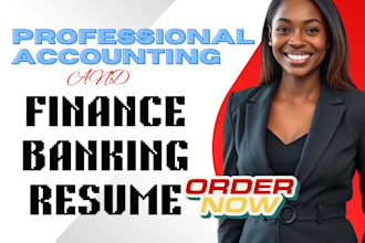 write a professional accounting, finance, or banking resume