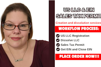 us llc registration, llc disolution, get ein, close ein, and sales tax permit