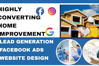 generate home renovation kitchen remodelling via facebook ads website design