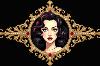 design a luxury retro vintage glamour lady logo 1 day