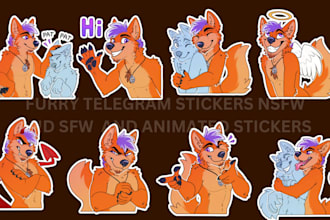 furry telegram stickers, fursona sticker packs  discord animated stickers
