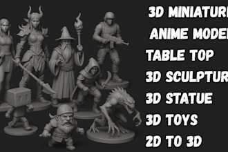 printable 40k warhammer 3d miniature  statue tabletop figurine dnd board game