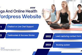 design a wordpress yoga website and online health website