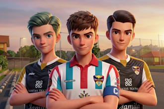 design soccer or football poster or matchday poster in style disney pixar