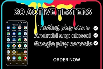 provide 20 testers for google play console android app closed testing play store