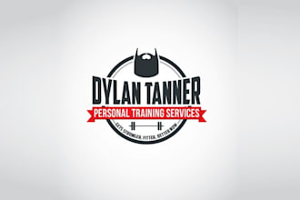 design unique cross fit fitness beard logo
