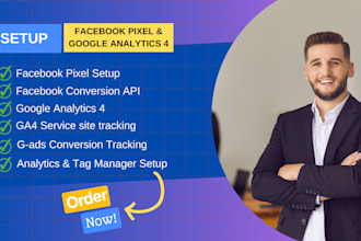 set up facebook pixel and google analytics 4 for your website