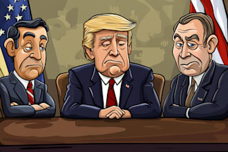 make you political funny cartoon portrait