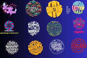 draw bold typography logo design hand lettered circle style