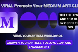 do viral promotion for your medium article, medium followers
