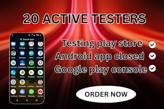 provide 20 testers for google play console android app closed testing play store