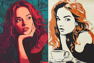 engraving linocut style digital drawing art