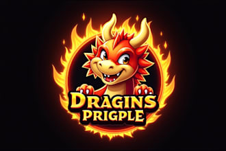 do dragon mascot fire logo for you with new concept