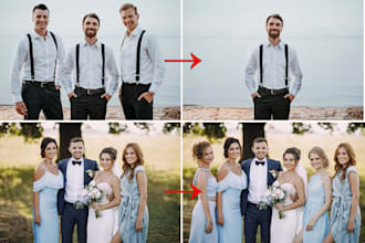 edit, add, photoshop remove person, people, object removal from photo or picture